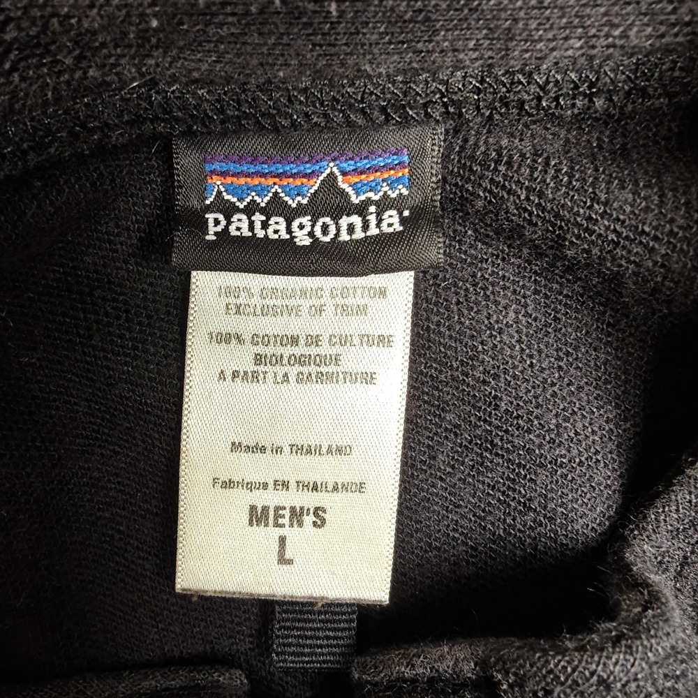 Vintage Patagonia Jacket Mens Large Black Organic Cotton Full Zip Pockets Bomber - Picture 4 of 9